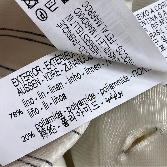 Matching Set - Zara Cropped Striped Blazer with Linen Blend Midi Skirt - Picture 9 of 11